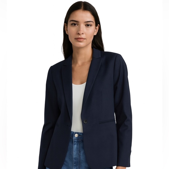 J. Crew Parke blazer in bi-stretch cotton navy blue size 2 career capsule jacket - Picture 1 of 8